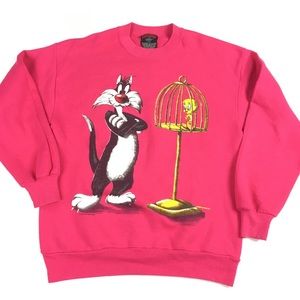 Vintage Sweater Sylvester Cat and Tweety Bird